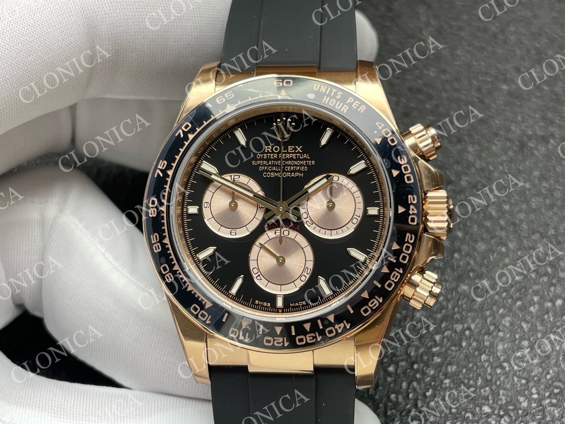 DAYTONA 126515 RG GAIN WEIGHT BLACK DIAL RG SUBDIAL ON OYSTERFLEX STRAP — view 3