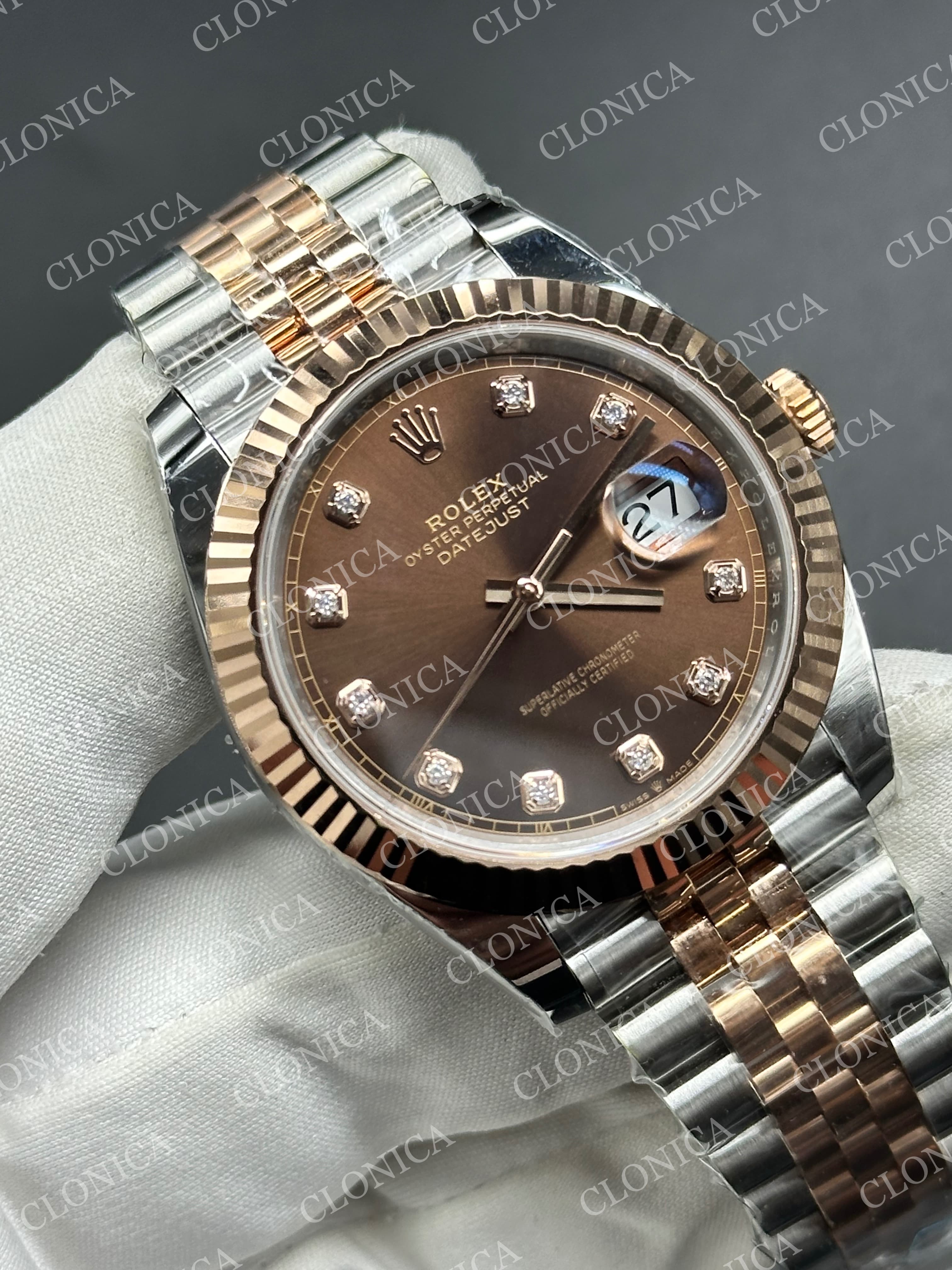 DATEJUST 41 SS 126231 904L SS/RG BROWN DIAMOND DIAL STICK MARKERS ON JUBILEE BRACELET DD3235 — view 2