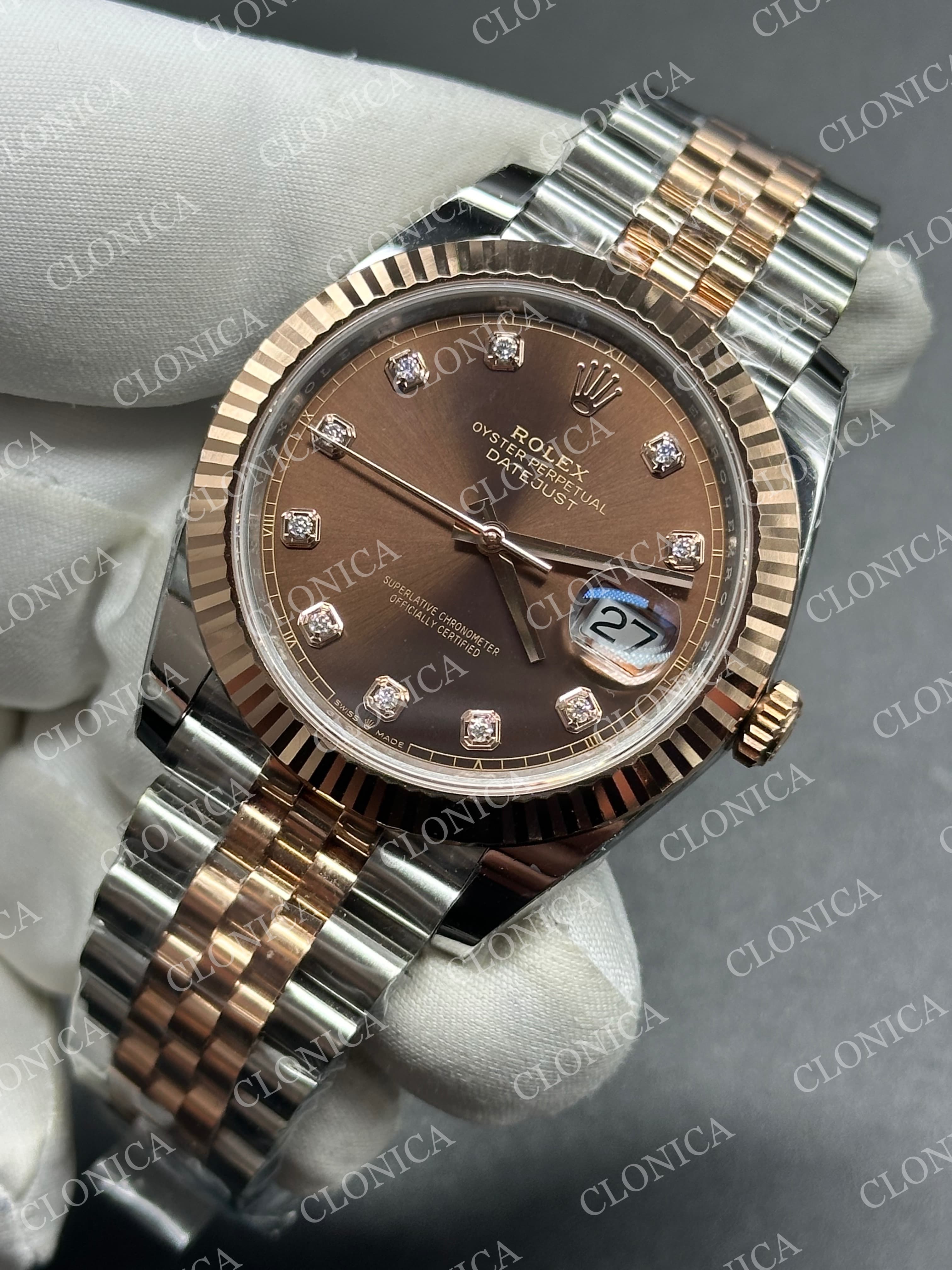 DATEJUST 41 SS 126231 904L SS/RG BROWN DIAMOND DIAL STICK MARKERS ON JUBILEE BRACELET DD3235 — view 3