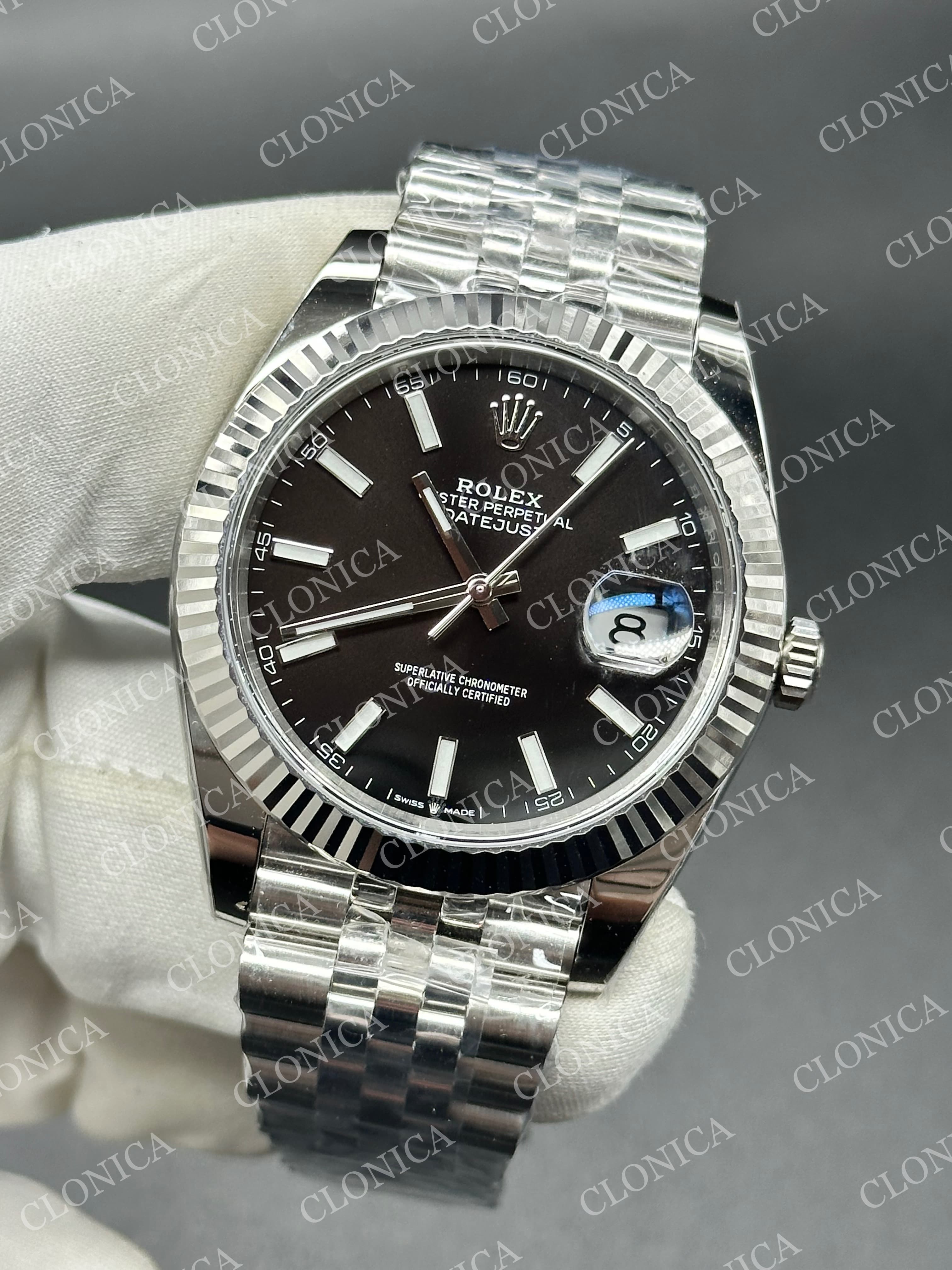 DATEJUST 41 SS 126231 904L SS BLACK DIAL STICK MARKERS ON JUBILEE BRACELET DD3235 — view 2