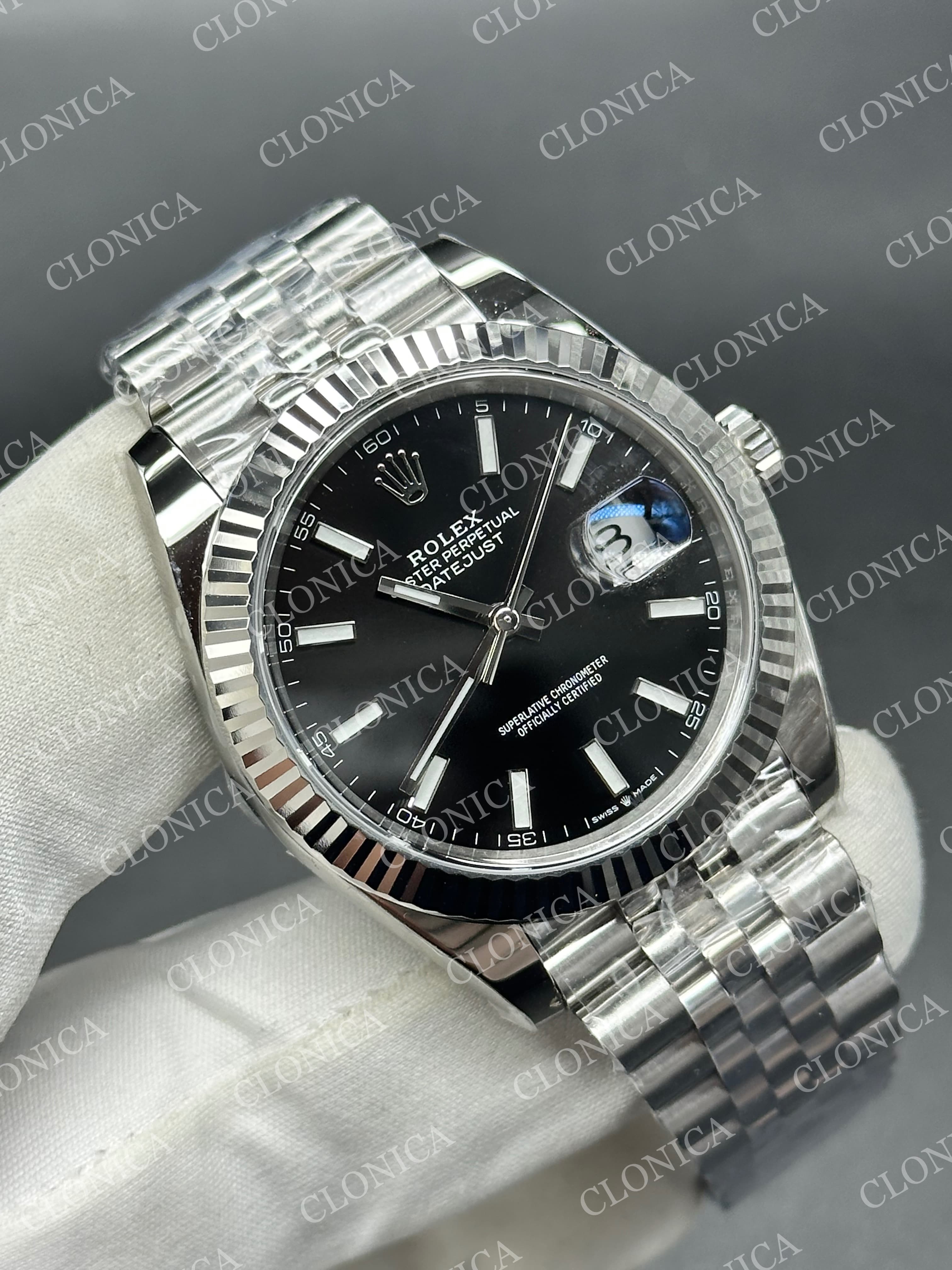 DATEJUST 41 SS 126231 904L SS BLACK DIAL STICK MARKERS ON JUBILEE BRACELET DD3235 — view 3