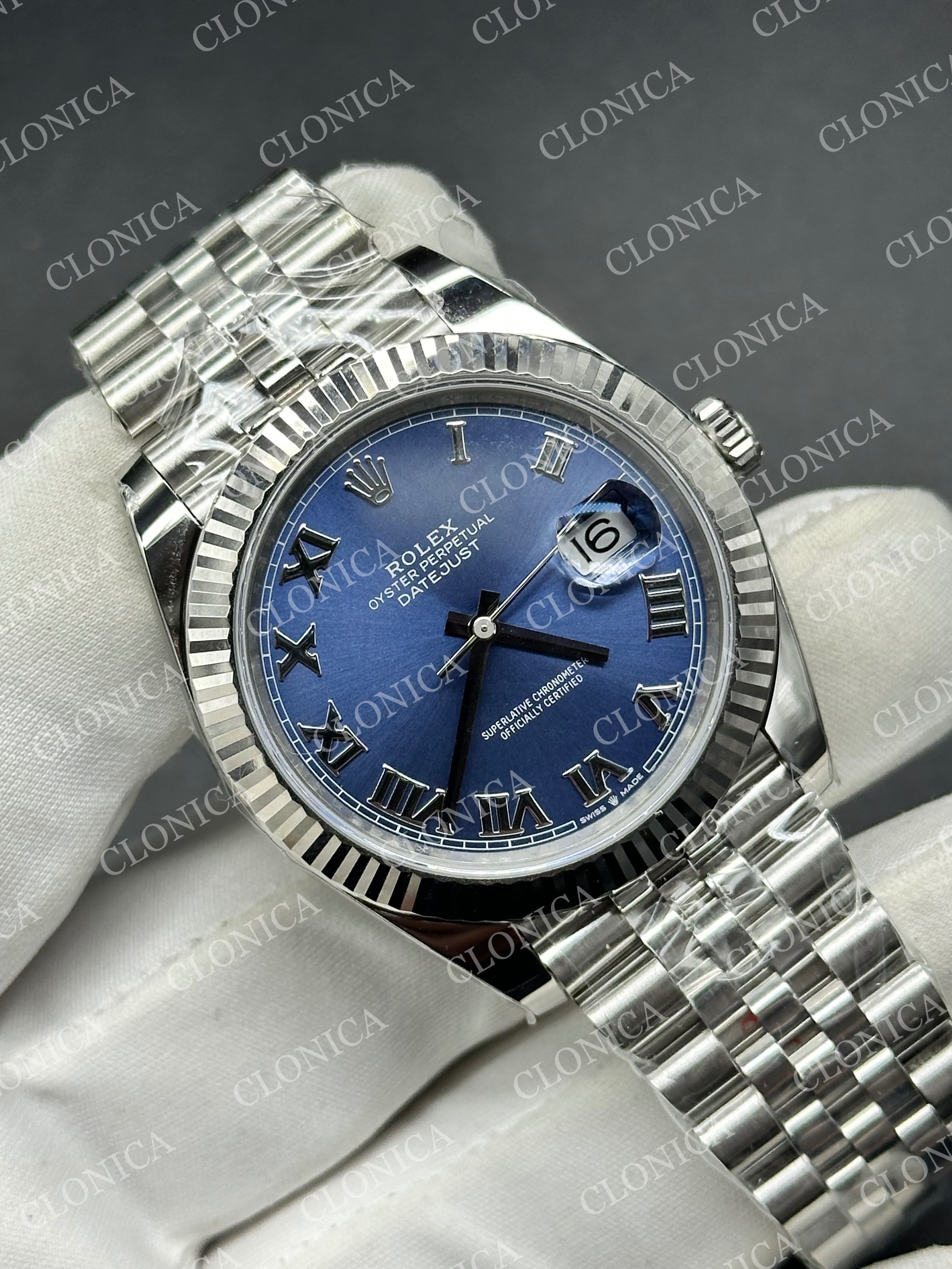 DATEJUST 41 SS 126231 904L SS BLUE ROMAN DIAL STICK MARKERS ON JUBILEE BRACELET DD3235 — view 2