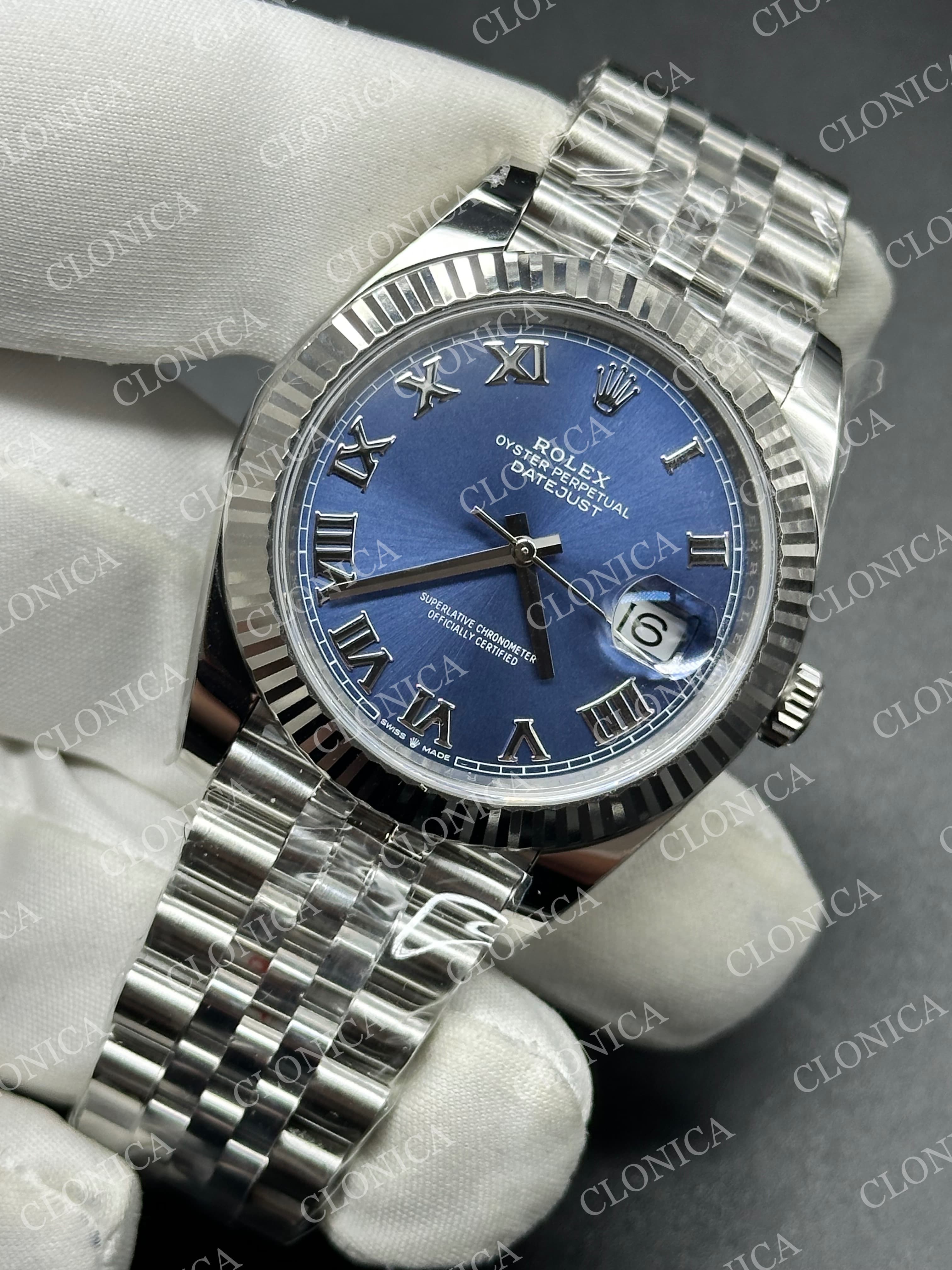 DATEJUST 41 SS 126231 904L SS BLUE ROMAN DIAL STICK MARKERS ON JUBILEE BRACELET DD3235 — view 3