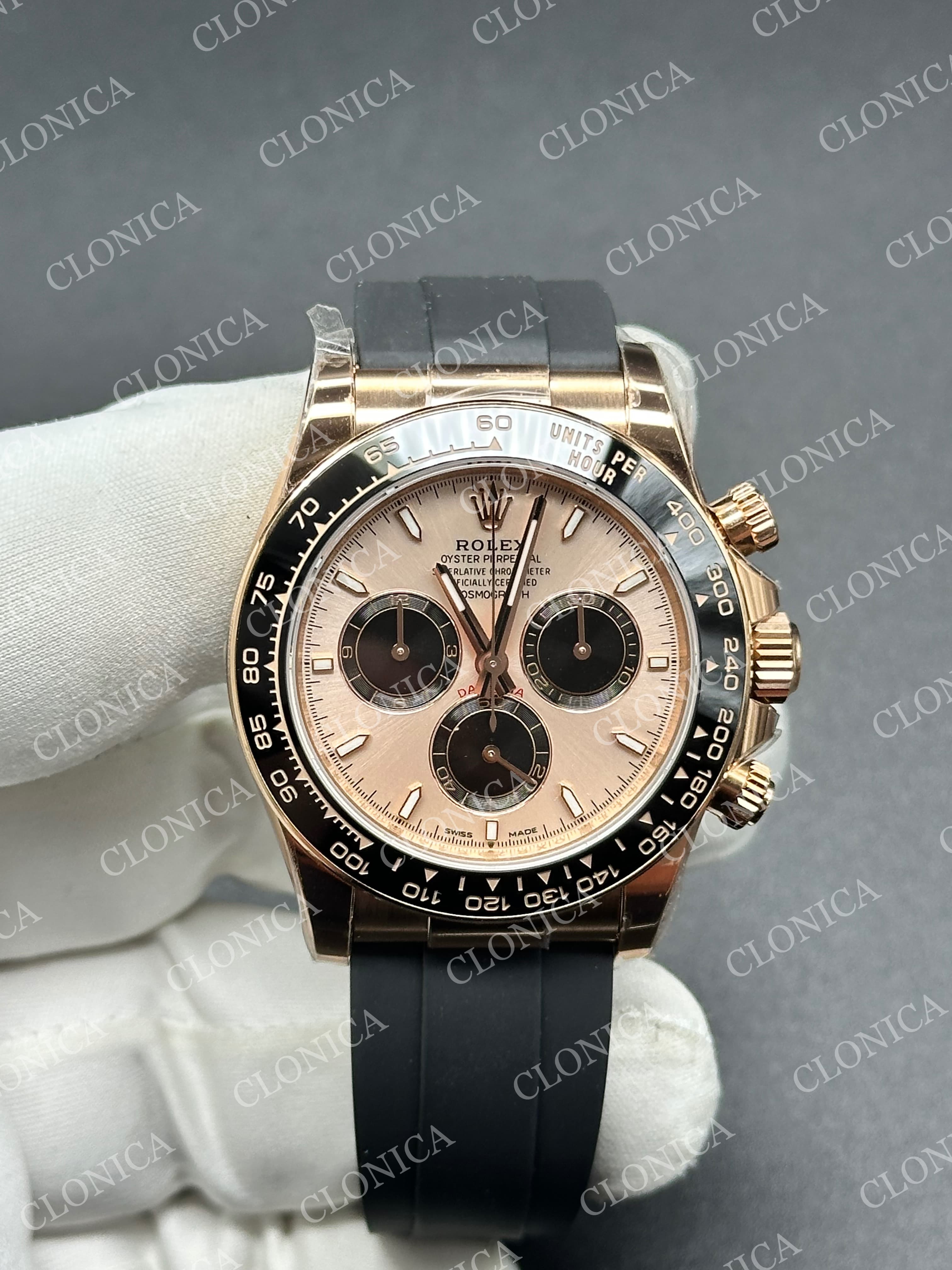 DAYTONA 126515 RG GAIN WEIGHT PINK DIAL BLACK SUBDIAL ON OYSTERFLEX STRAP DD4131 — view 1