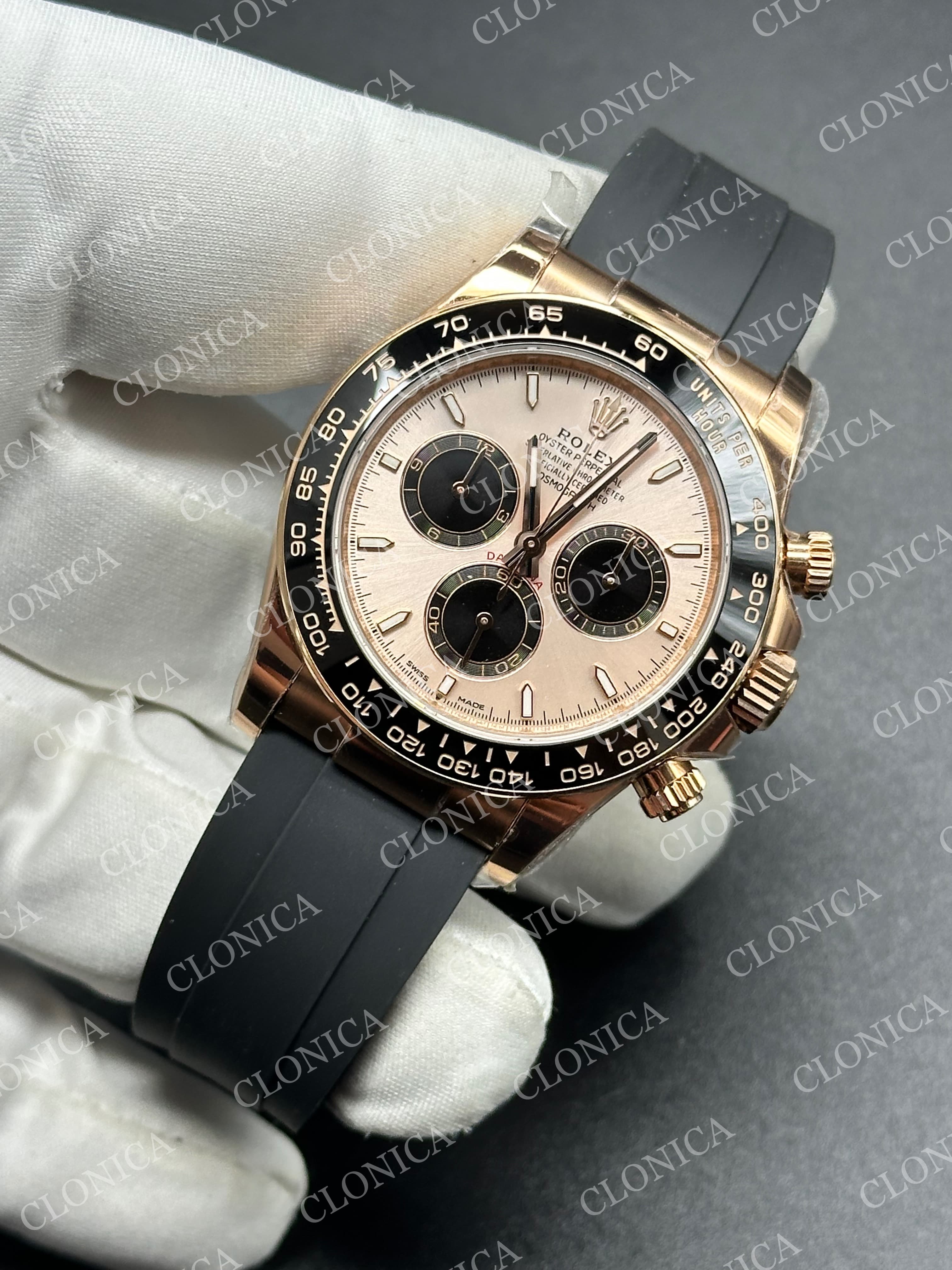 DAYTONA 126515 RG GAIN WEIGHT PINK DIAL BLACK SUBDIAL ON OYSTERFLEX STRAP DD4131 — view 3
