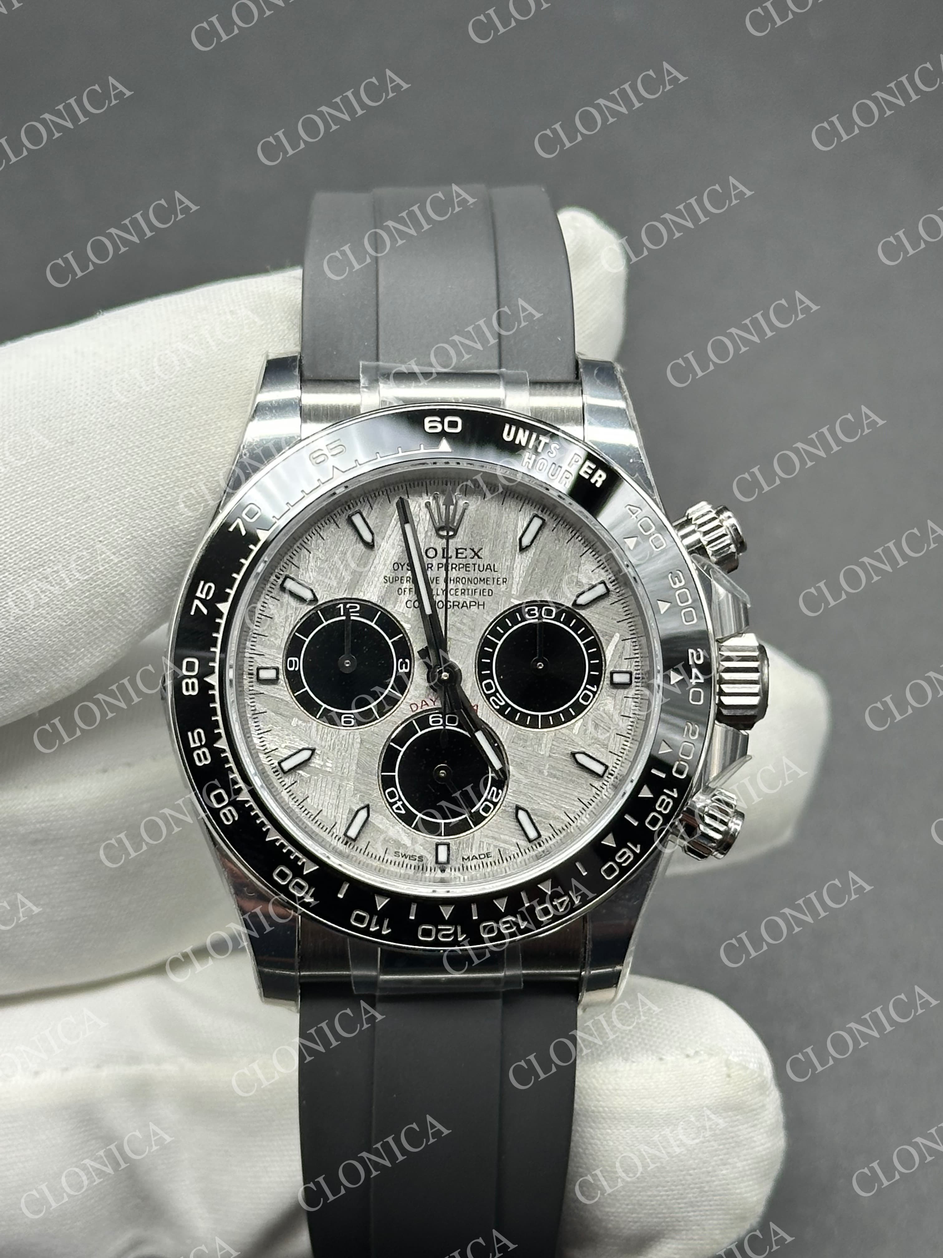 DAYTONA 126519 GAIN WEIGHT METEORIDE DIAL BLACK SUBDIAL ON OYSTERFLEX STRAP — view 1