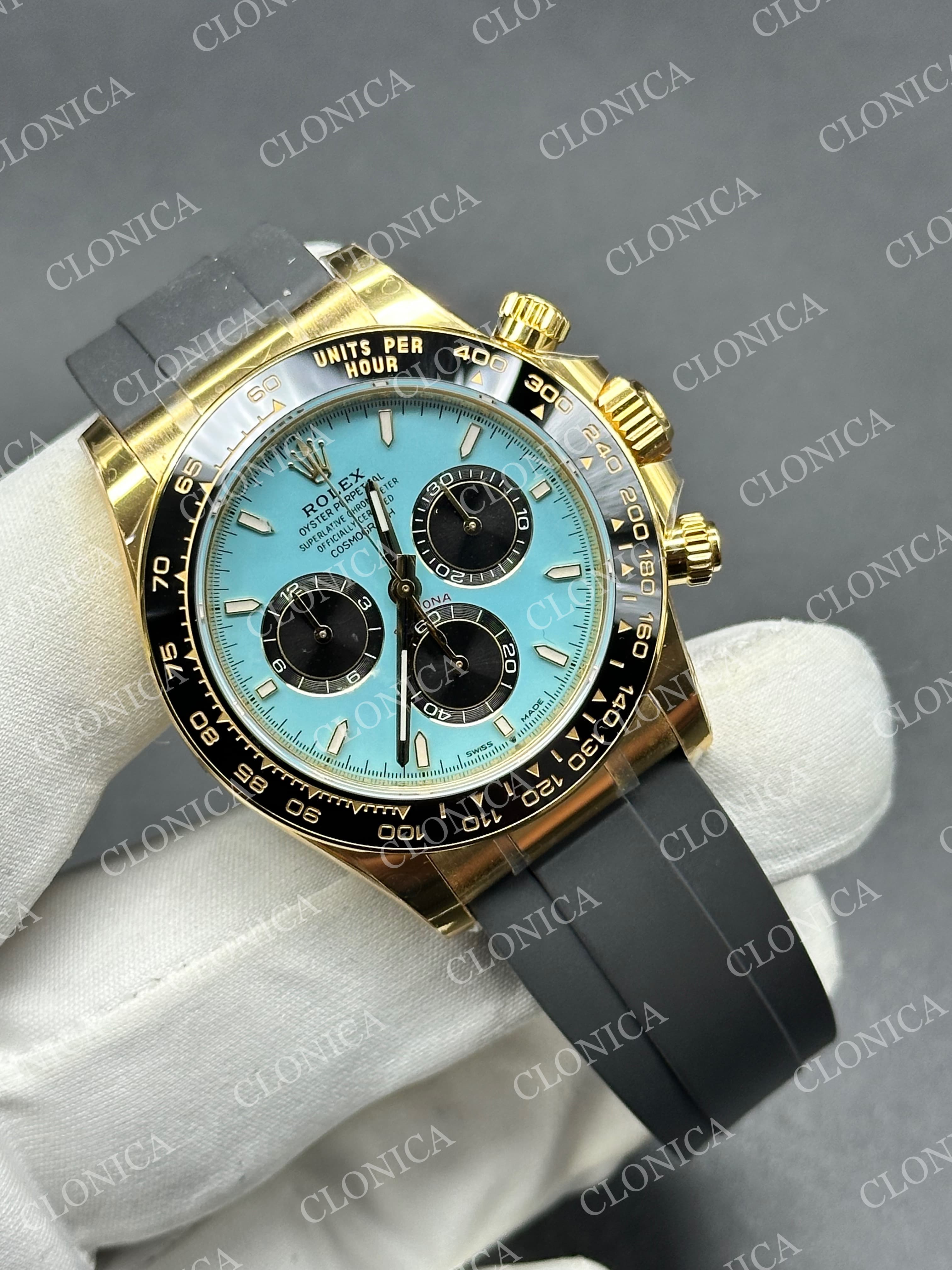 DAYTONA 126518 GAIN WEIGHT TIFFANY BLUE DIAL BLACK SUBDIAL ON OYSTERFLEX STRAP — view 2