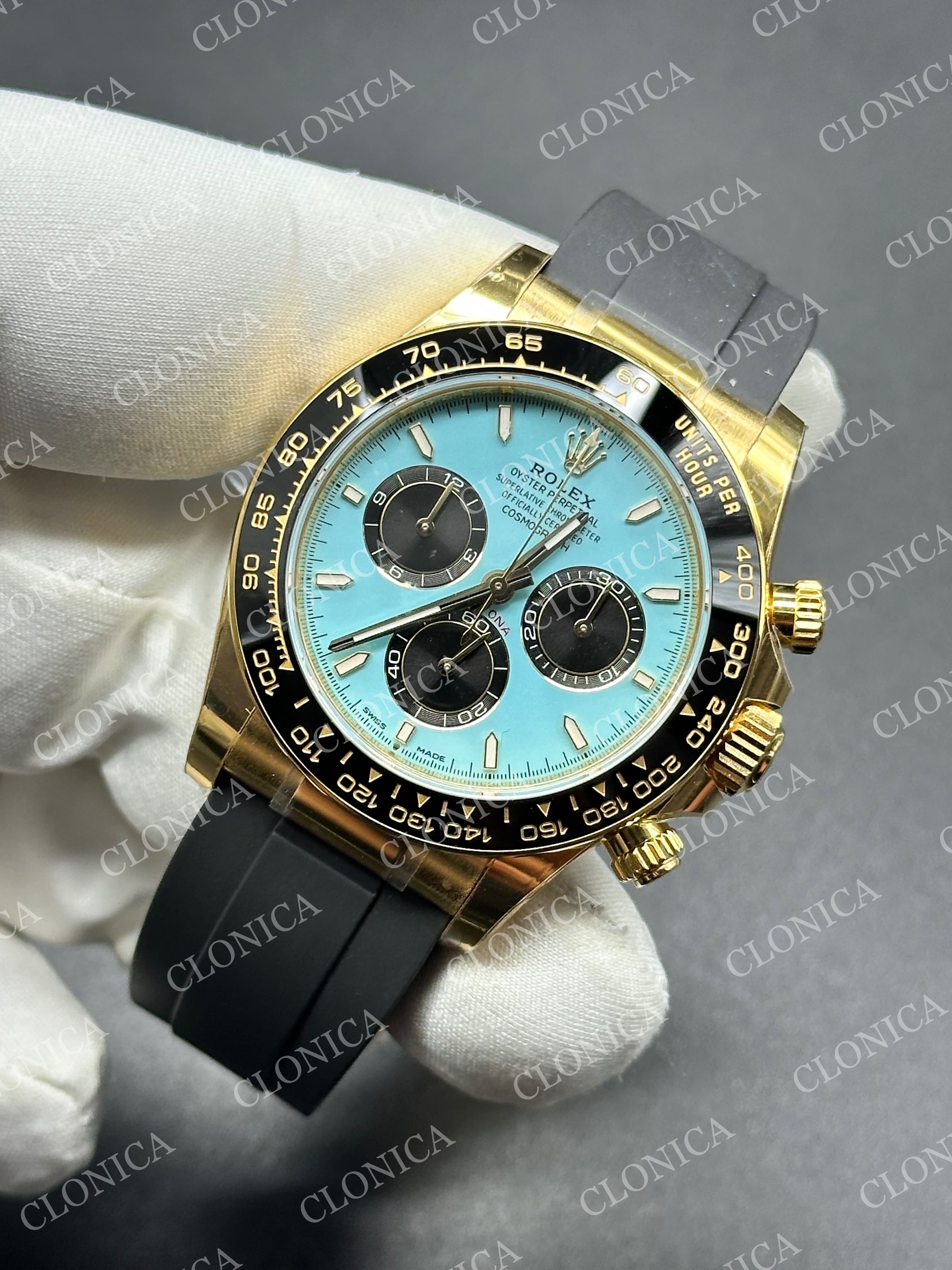 DAYTONA 126518 GAIN WEIGHT TIFFANY BLUE DIAL BLACK SUBDIAL ON OYSTERFLEX STRAP — view 3