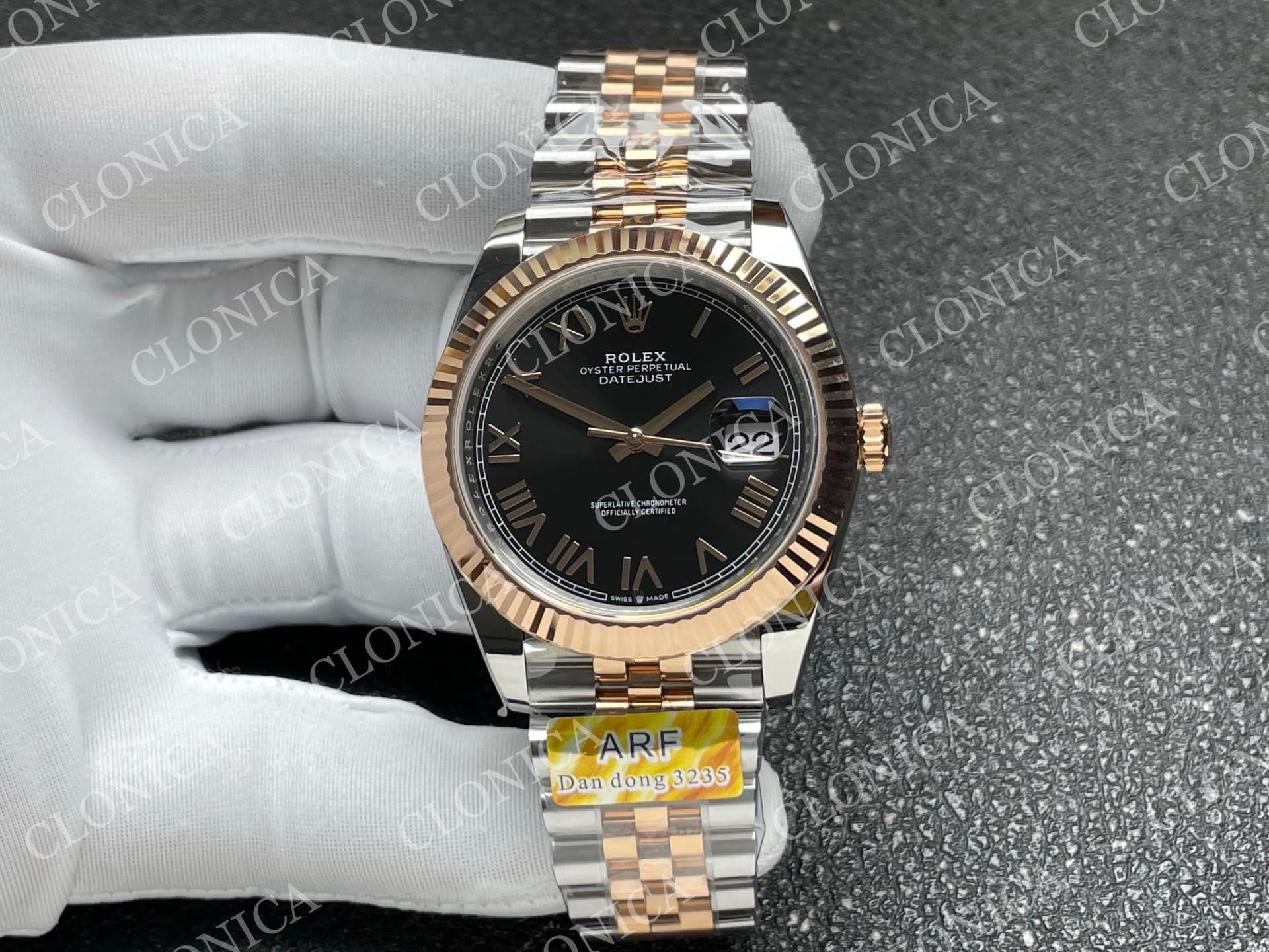 DATEJUST 41MM 126331 904 SS/RG BLACK DIAL ROMAN MARKER ON JUBILEE BRACELET