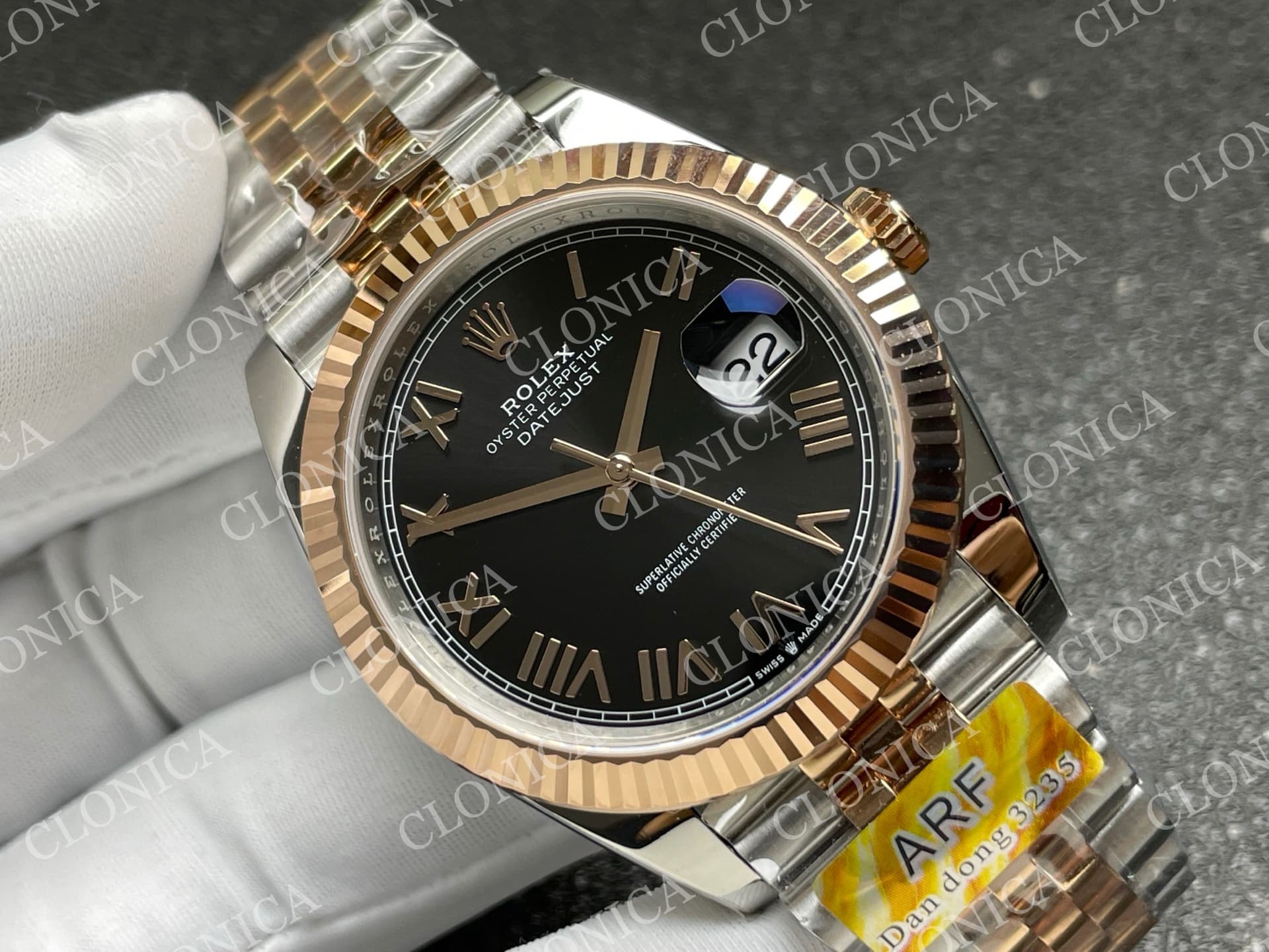 DATEJUST 41MM 126331 904 SS/RG BLACK DIAL ROMAN MARKER ON JUBILEE BRACELET — view 2