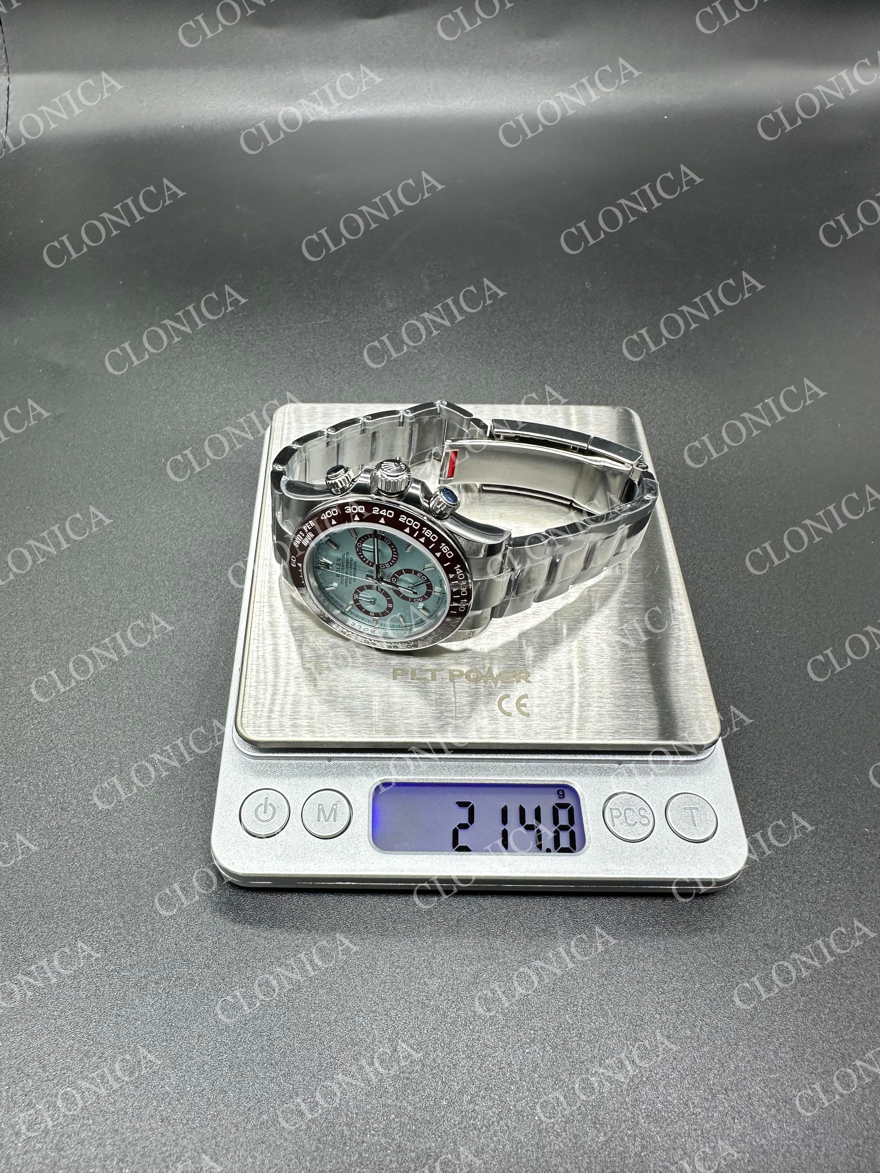 DAYTONA 126506 GAIN WEIGHT ICE BLUE DIAL STICK MARKERS ON BRACELET 215 GR — view 7