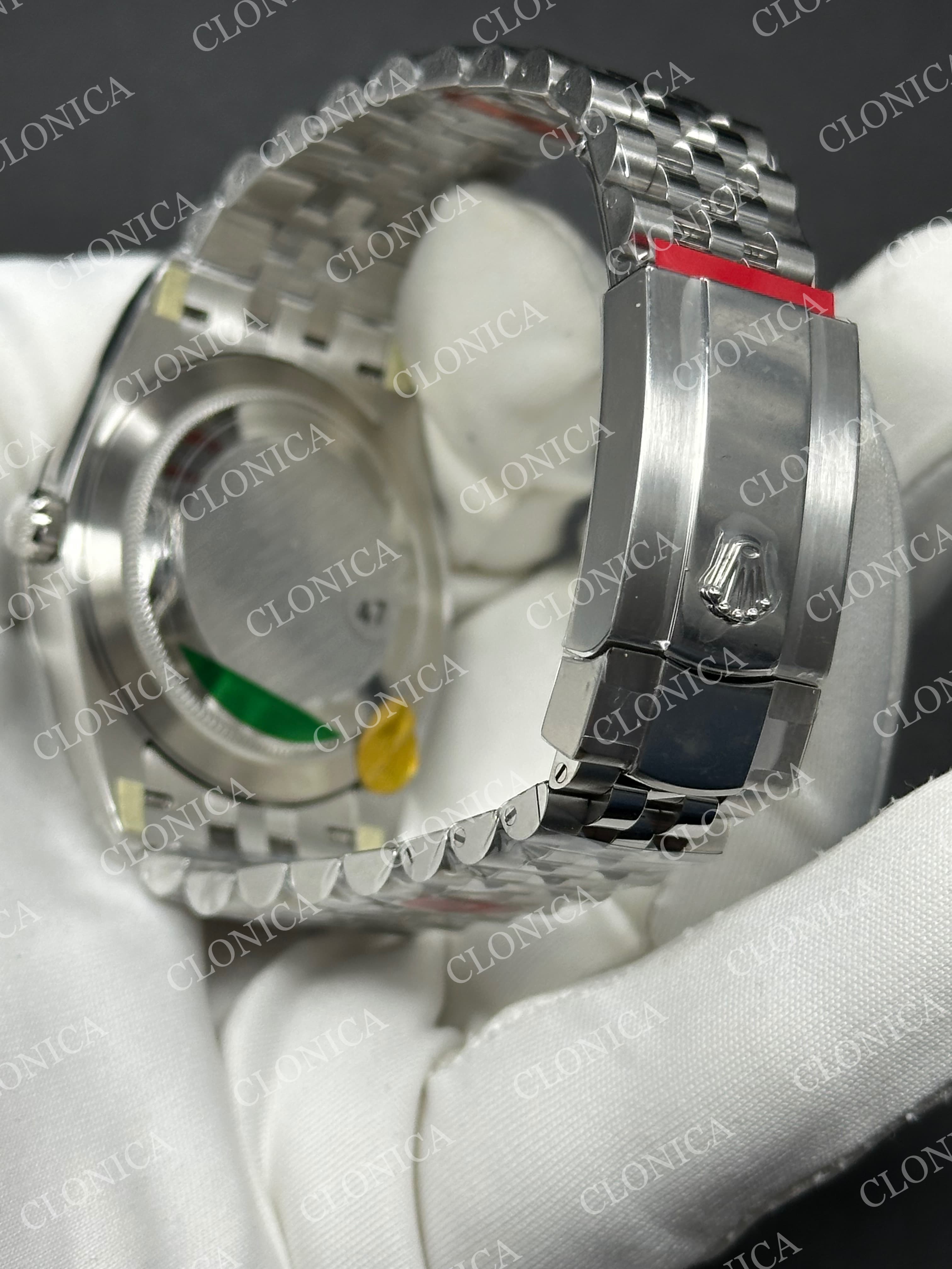DATEJUST 41 126334 FREE SPRUNG 904L SS GREEN DIAL STICK MARKER ON JUBILEE BRACELET — view 5