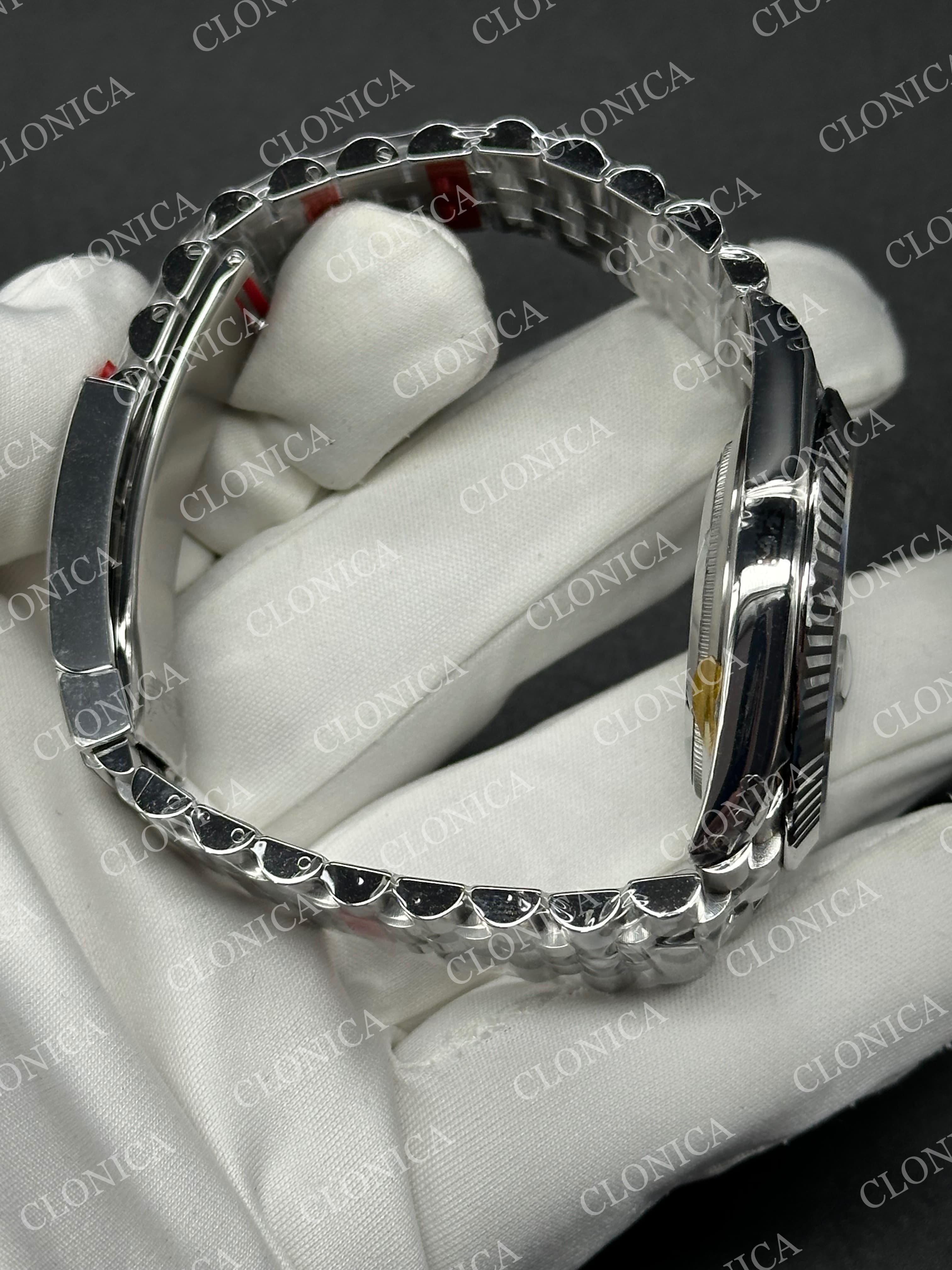 DATEJUST 41 126334 FREE SPRUNG 904L SS GREEN DIAL STICK MARKER ON JUBILEE BRACELET — view 6
