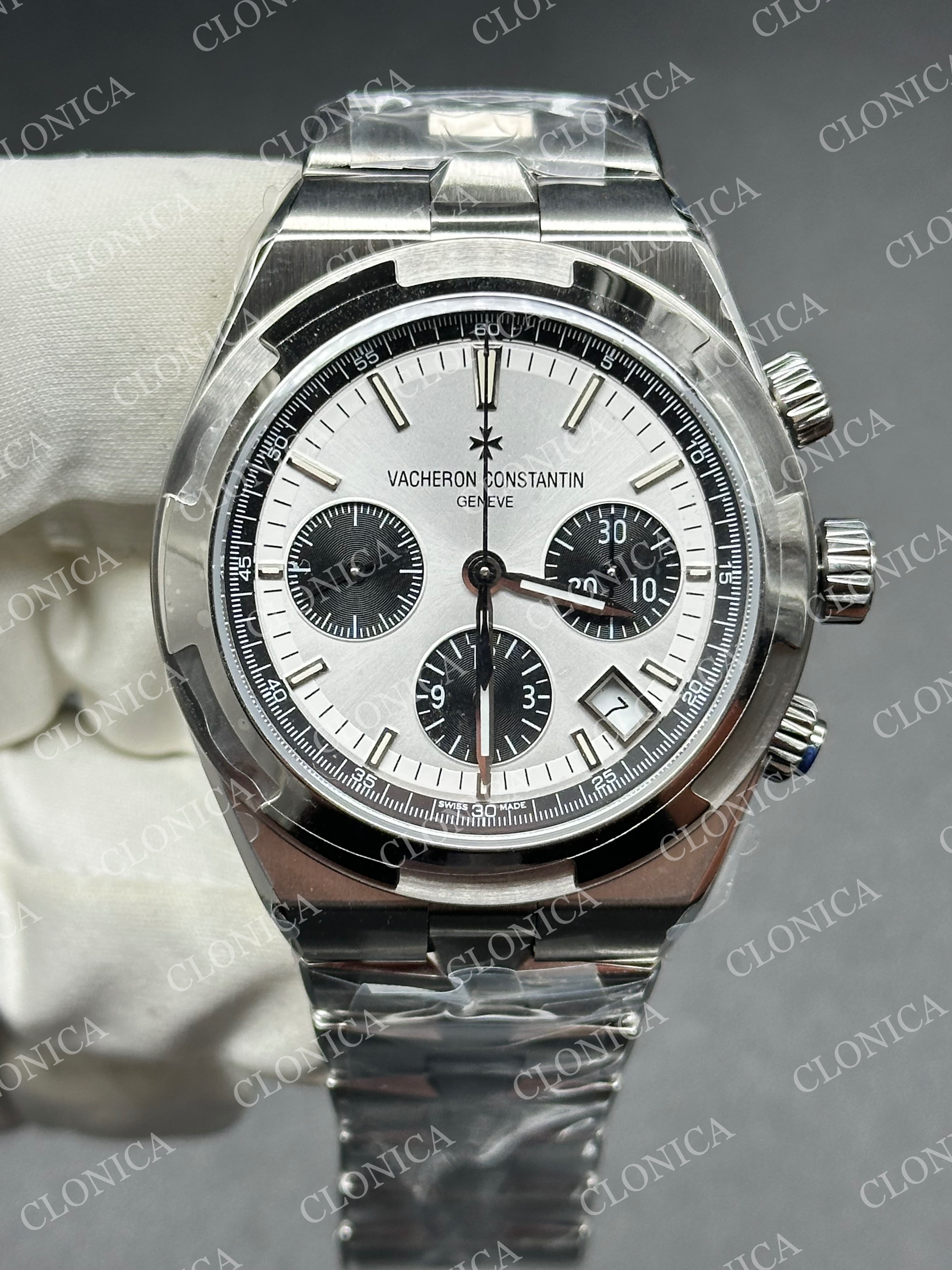 OVERSEAS 4520V SS GREY DIAL ON SS BRACELET A7750 — view 1