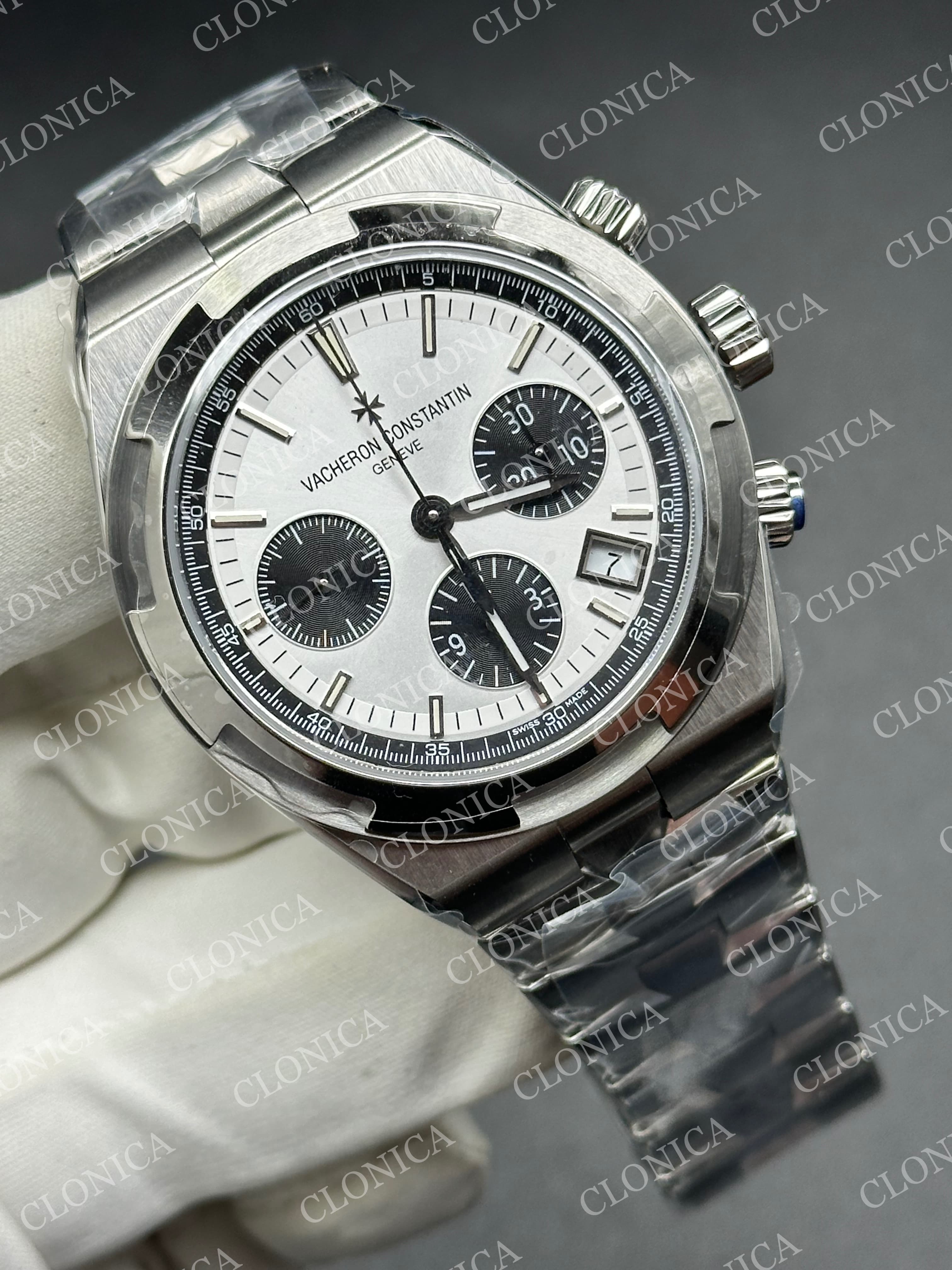 OVERSEAS 4520V SS GREY DIAL ON SS BRACELET A7750 — view 2