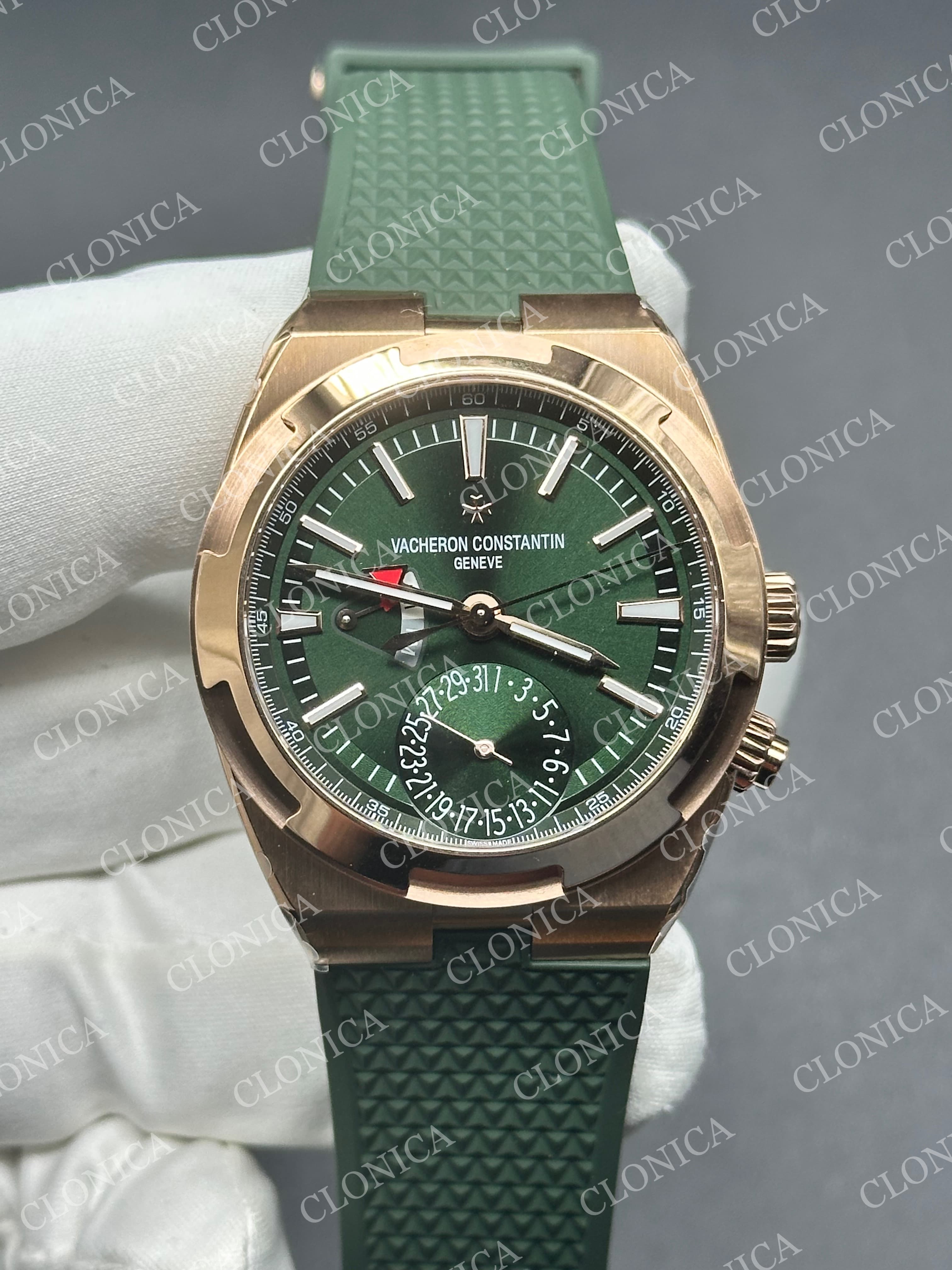 OVERSEAS 7920 RG V2 1:1 BEST EDITION GREEN DIAL ON RG BRACELET SUPER CLONE A5100 — view 1