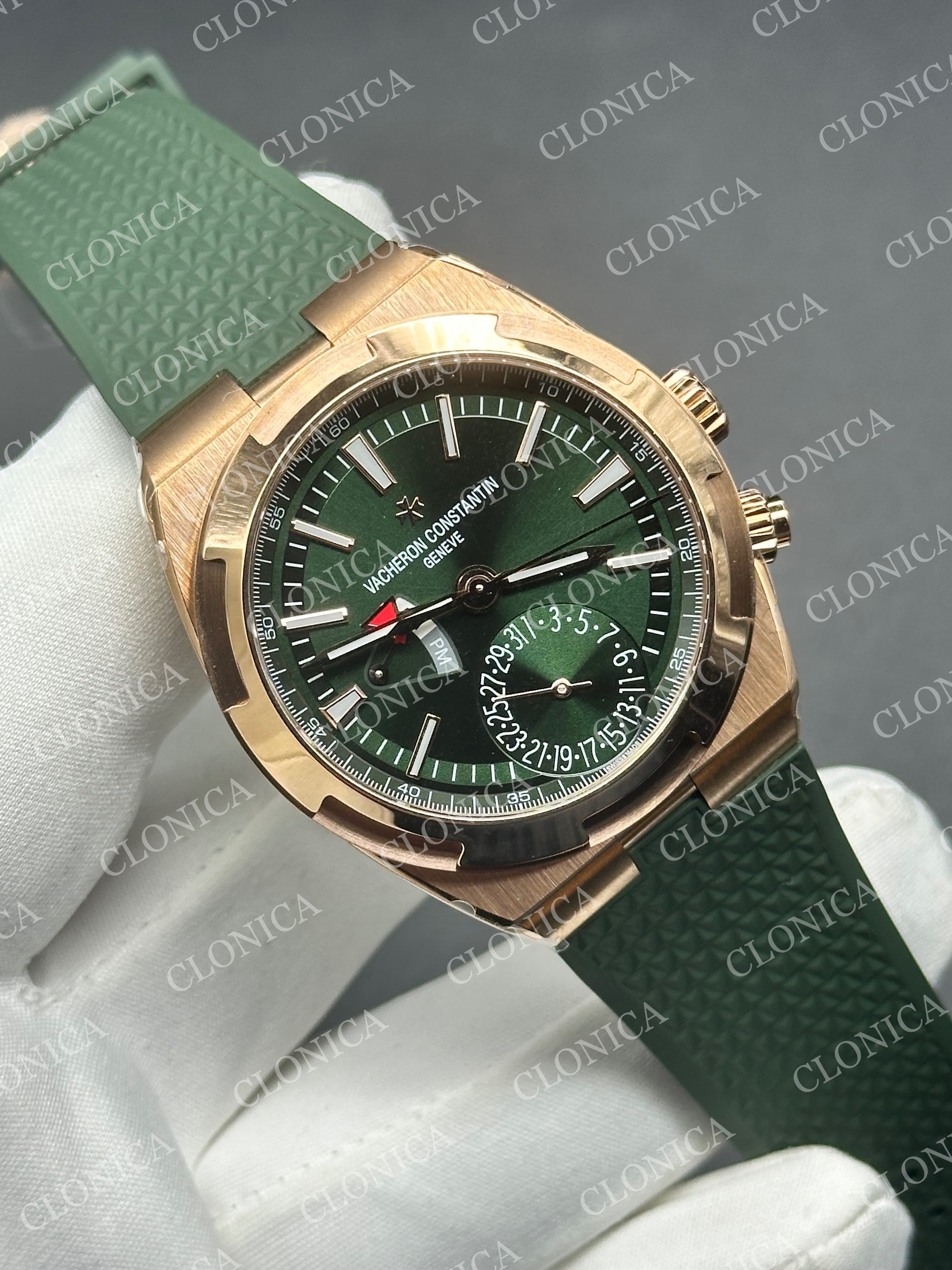 OVERSEAS 7920 RG V2 1:1 BEST EDITION GREEN DIAL ON RG BRACELET SUPER CLONE A5100 — view 2