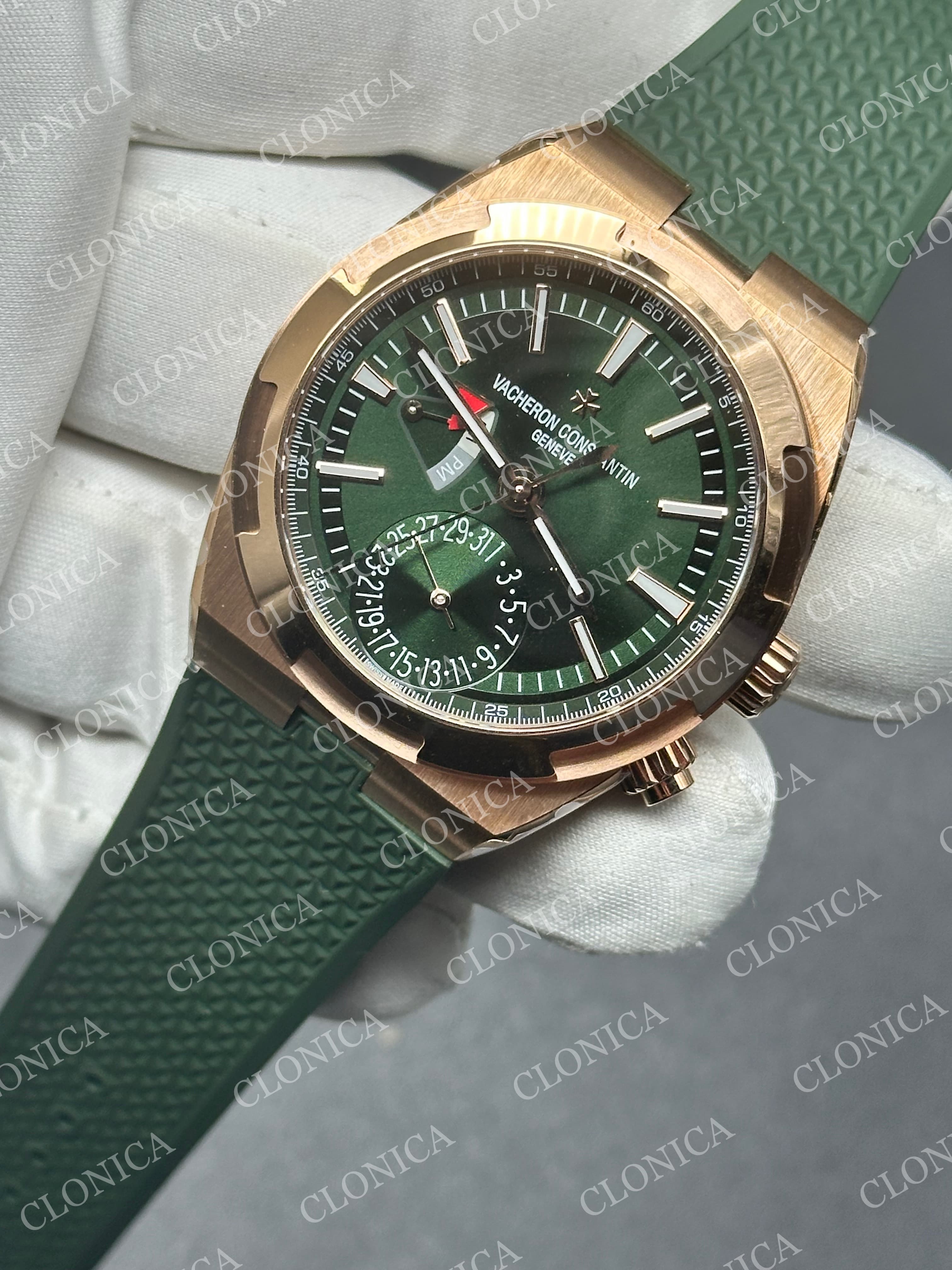OVERSEAS 7920 RG V2 1:1 BEST EDITION GREEN DIAL ON RG BRACELET SUPER CLONE A5100 — view 3